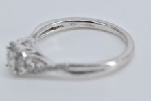 Load image into Gallery viewer, 10K Diamond Halo Twist Band Promise Engagement Ring White Gold