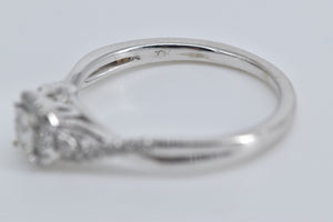 10K Diamond Halo Twist Band Promise Engagement Ring White Gold