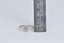 Load image into Gallery viewer, 14K Oval Tanzanite Diamond Halo Engagement Ring Yellow Gold