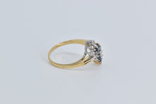 Load image into Gallery viewer, 14K Sapphire Diamond Marquise Cluster Yin Yang Ring Yellow Gold