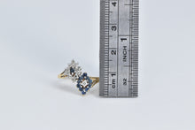 Load image into Gallery viewer, 14K Sapphire Diamond Marquise Cluster Yin Yang Ring Yellow Gold