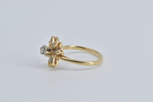 Load image into Gallery viewer, 14K Diamond Flower Cluster Promise Engagement Ring Yellow Gold
