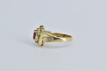 Load image into Gallery viewer, 14K Natural Ruby Natural Diamond Baguette Bypass Ring Yellow Gold