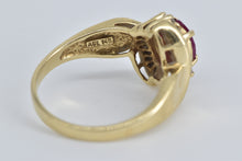 Load image into Gallery viewer, 14K Natural Ruby Natural Diamond Baguette Bypass Ring Yellow Gold