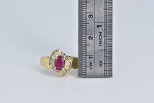 Load image into Gallery viewer, 14K Natural Ruby Natural Diamond Baguette Bypass Ring Yellow Gold