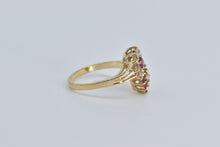 Load image into Gallery viewer, 14K Ruby Diamond Marquise Cluster Yin Yang Ring Yellow Gold