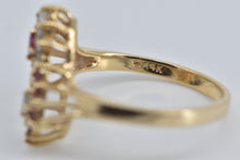 Load image into Gallery viewer, 14K Ruby Diamond Marquise Cluster Yin Yang Ring Yellow Gold