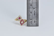 Load image into Gallery viewer, 14K Ruby Diamond Marquise Cluster Yin Yang Ring Yellow Gold