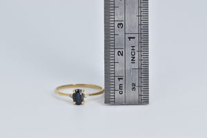 10K Oval Sapphire Diamond Accent Vintage Ring Yellow Gold