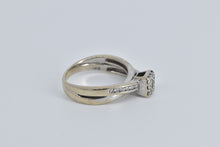 Load image into Gallery viewer, 14K Natural Diamond Square Halo Engagement Ring White Gold
