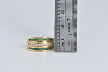 Load image into Gallery viewer, 14K Natural Diamond Emerald Striped Contour Ring Yellow Gold