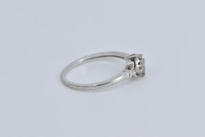 10K Princess Cut Natural Diamond Cluster Promise Ring White Gold