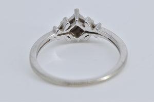 10K Princess Cut Natural Diamond Cluster Promise Ring White Gold