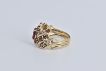 Load image into Gallery viewer, 14K Marquise Ruby Natural Diamond Checkered Ring Yellow Gold
