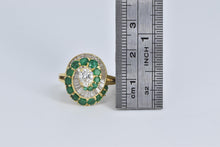 Load image into Gallery viewer, 18K 3.49 Ctw Pear Natural Diamond Emerald Swirl Ring Yellow Gold