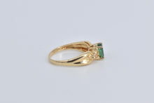 Load image into Gallery viewer, 14K Oval Natural Emerald Diamond Engagement Ring Yellow Gold