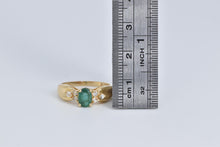 Load image into Gallery viewer, 14K Oval Natural Emerald Diamond Engagement Ring Yellow Gold