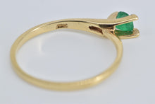 Load image into Gallery viewer, 18K Round Natural Emerald Pressure Set Engagement Ring Yellow Gold