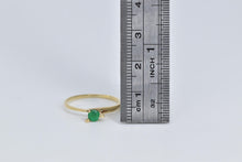 Load image into Gallery viewer, 18K Round Natural Emerald Pressure Set Engagement Ring Yellow Gold