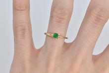 Load image into Gallery viewer, 18K Round Natural Emerald Pressure Set Engagement Ring Yellow Gold