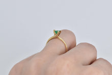 Load image into Gallery viewer, 18K Round Natural Emerald Pressure Set Engagement Ring Yellow Gold