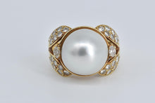Load image into Gallery viewer, 18K 1940&#39;s Pearl Natural Diamond Cocktail Ring Yellow Gold