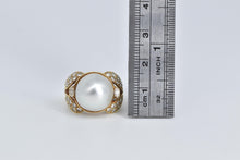 Load image into Gallery viewer, 18K 1940&#39;s Pearl Natural Diamond Cocktail Ring Yellow Gold