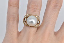 Load image into Gallery viewer, 18K 1940&#39;s Pearl Natural Diamond Cocktail Ring Yellow Gold