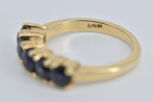 14K 2.50 Ctw Natural Sapphire Stacking Band Ring Yellow Gold