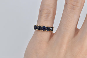 14K 2.50 Ctw Natural Sapphire Stacking Band Ring Yellow Gold