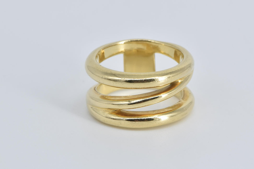 18K Tiffany & Co Zig Zag Le Circle Statement Band Ring Yellow Gold