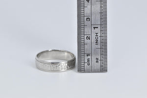 Platinum 5.9mm Hammered Novell Wedding Band Ring