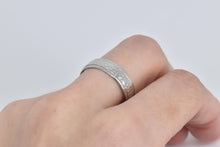 Load image into Gallery viewer, Platinum 5.9mm Hammered Novell Wedding Band Ring