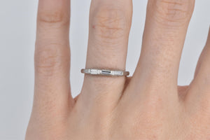 Platinum Baguette Natural Diamond Vintage Wedding Band Ring