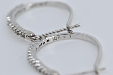Load image into Gallery viewer, 10K Oval Diamond Classic Fashion 20.5mm Hoop Earrings White Gold