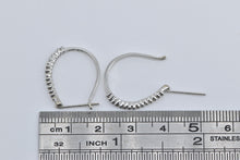 Load image into Gallery viewer, 10K Oval Diamond Classic Fashion 20.5mm Hoop Earrings White Gold