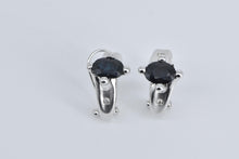 Load image into Gallery viewer, 14K Natural Sapphire Natural Diamond French Clip Earring White Gold