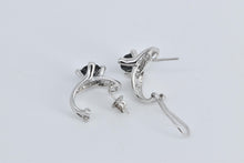 Load image into Gallery viewer, 14K Natural Sapphire Natural Diamond French Clip Earring White Gold