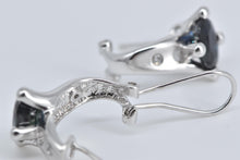 Load image into Gallery viewer, 14K Natural Sapphire Natural Diamond French Clip Earring White Gold