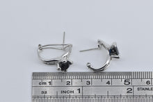 Load image into Gallery viewer, 14K Natural Sapphire Natural Diamond French Clip Earring White Gold