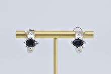 Load image into Gallery viewer, 14K Natural Sapphire Natural Diamond French Clip Earring White Gold