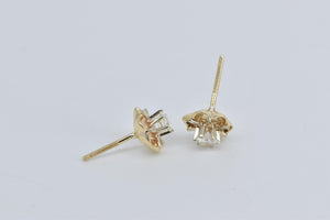 14K 0.48 Ctw Natural Diamond Vintage Solitaire Stud Earrings Yellow Gold
