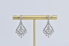 Load image into Gallery viewer, 14K Natural Diamond Ornate Fringe Dangle Earrings White Gold