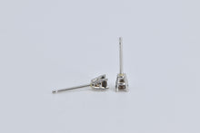 Load image into Gallery viewer, 14K Smoky Quartz Solitaire Classic Simple Stud Earrings White Gold