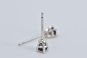 14K Smoky Quartz Solitaire Classic Simple Stud Earrings White Gold
