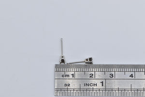 14K Smoky Quartz Solitaire Classic Simple Stud Earrings White Gold