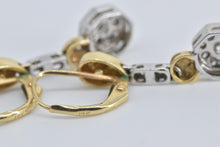 Load image into Gallery viewer, 14K Two Tone Diamond Art Deco Dangle Halo Earrings Yellow Gold