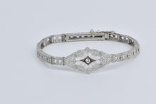 Load image into Gallery viewer, 10K Natural Diamond Art Deco Filigree Fashion Bracelet 6.75&quot; White Gold
