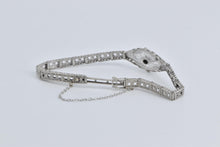 Load image into Gallery viewer, 10K Natural Diamond Art Deco Filigree Fashion Bracelet 6.75&quot; White Gold
