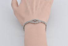 Load image into Gallery viewer, 10K Natural Diamond Art Deco Filigree Fashion Bracelet 6.75&quot; White Gold